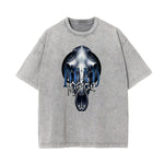 Stone Wash Gothic Pattern T Shirt