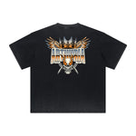 Thick Faded Winged Monster Graphic T Shirt