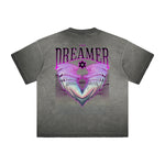 Vintage Frayed Winged Monster Pattern Tee