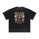 Vintage-Washed Frayed King Graphic Tee