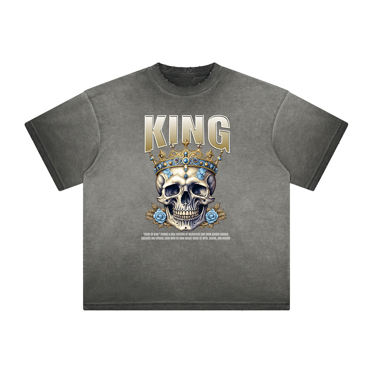 Camiseta gráfica King lavada de peso pesado