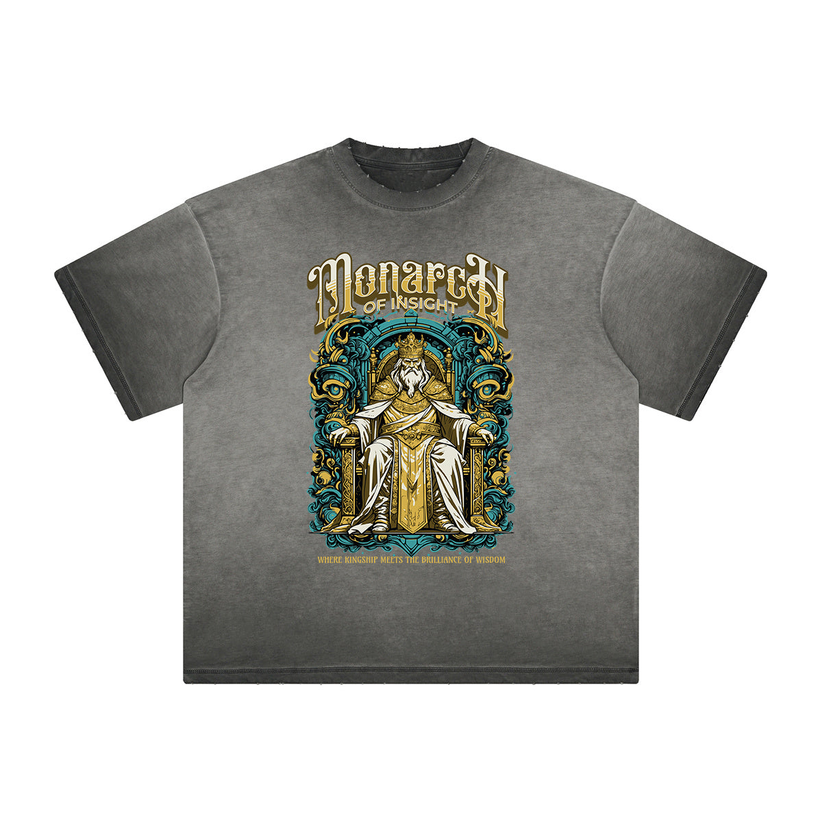 Camiseta gráfica King lavada de peso pesado