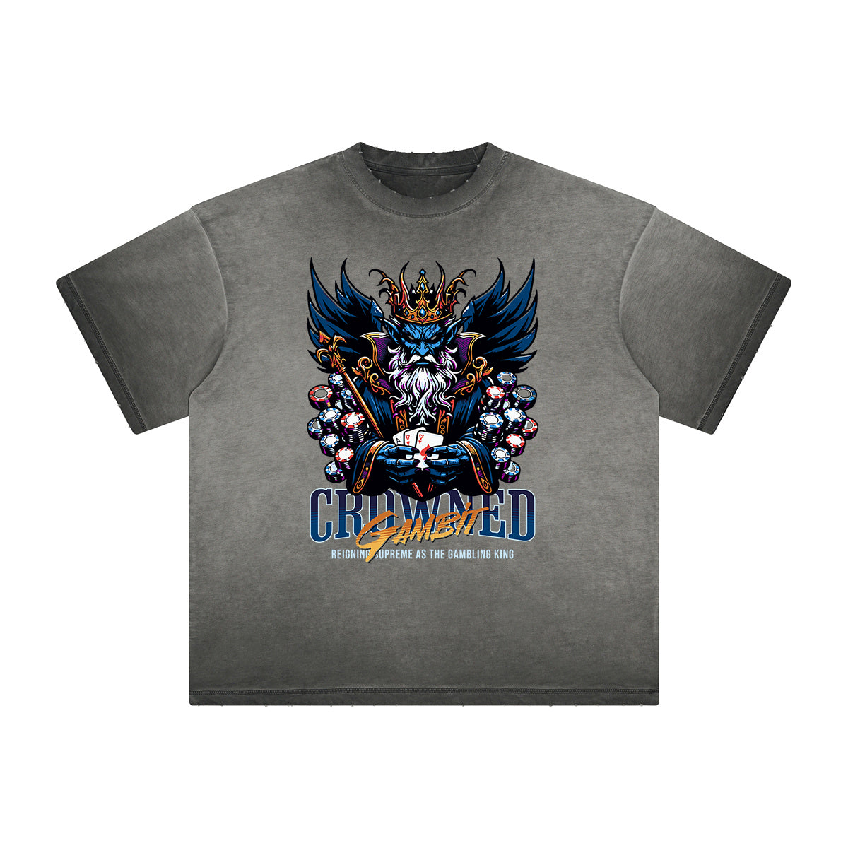 Camiseta gráfica King lavada de peso pesado