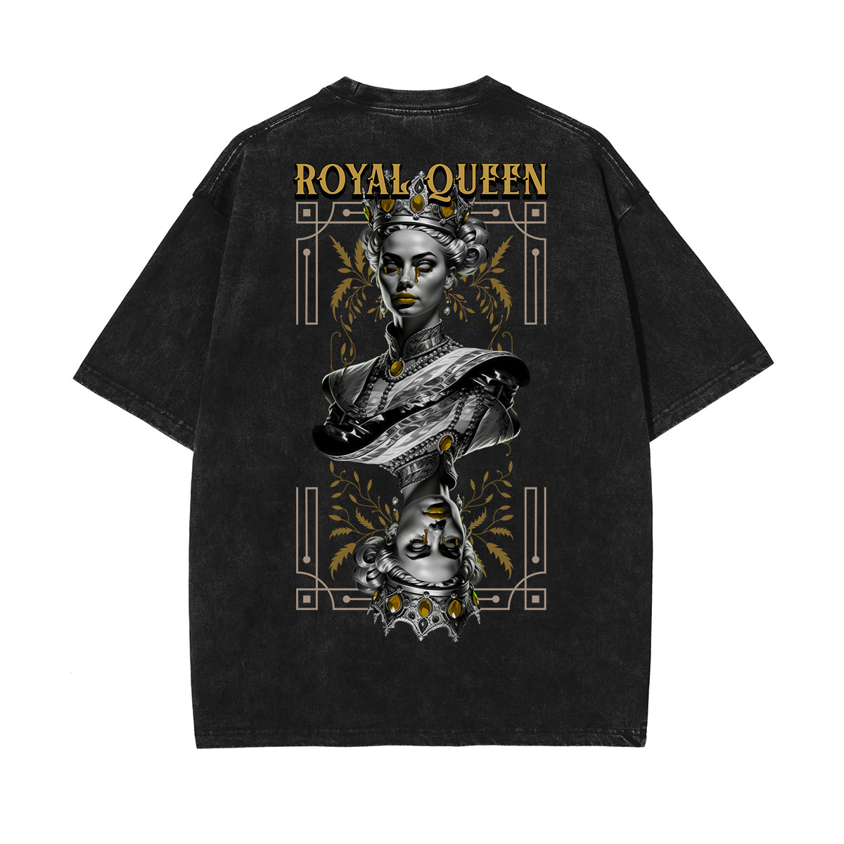 Stone-Washed Queen Graphic T-Shirt