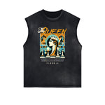 Distressed Sleeveless Queen Pattern Tee