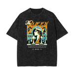 Stone-Washed Queen Graphic T-Shirt