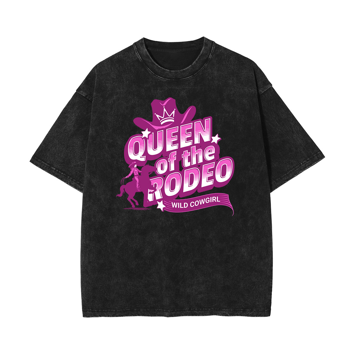 Stone-Washed Queen Graphic T-Shirt