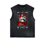 Distressed Sleeveless Queen Pattern Tee