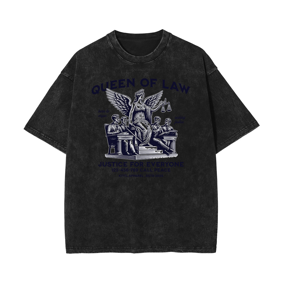 Stone-Washed Queen Graphic T-Shirt