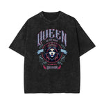 Stone-Washed Queen Graphic T-Shirt