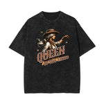 Stone-Washed Queen Graphic T-Shirt
