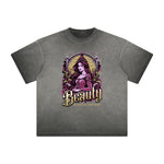 Vintage-Washed Frayed Queen Graphic Tee