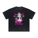 Camiseta gráfica Queen lavada de peso pesado