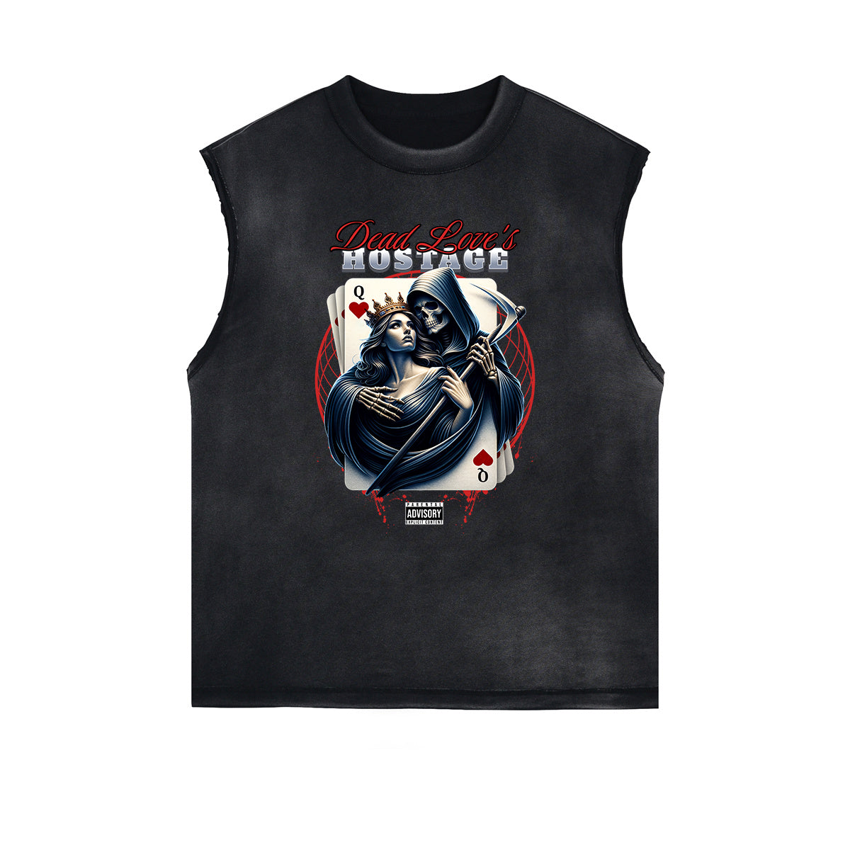 Distressed Sleeveless Queen Pattern Tee