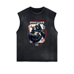 Distressed Sleeveless Queen Pattern Tee
