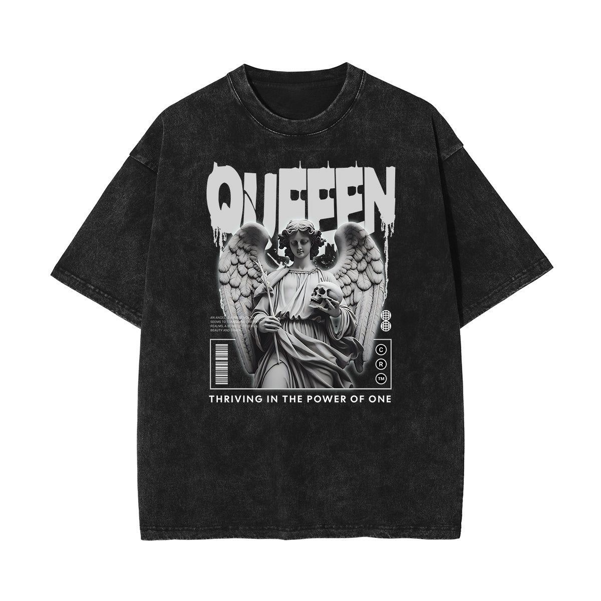 Stone-Washed Queen Graphic T-Shirt
