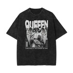 Stone-Washed Queen Graphic T-Shirt