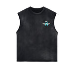 Distressed Poker Graffiti Sleeveless Tee