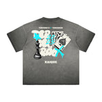 Heavyweight Washed Poker Graffiti Graphic Tee