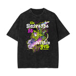 Camiseta de algodón con grafiti de arte callejero lavado