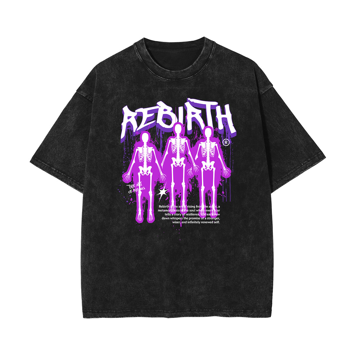 Camiseta de algodón con grafiti de arte callejero lavado