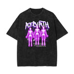 Camiseta de algodón con grafiti de arte callejero lavado