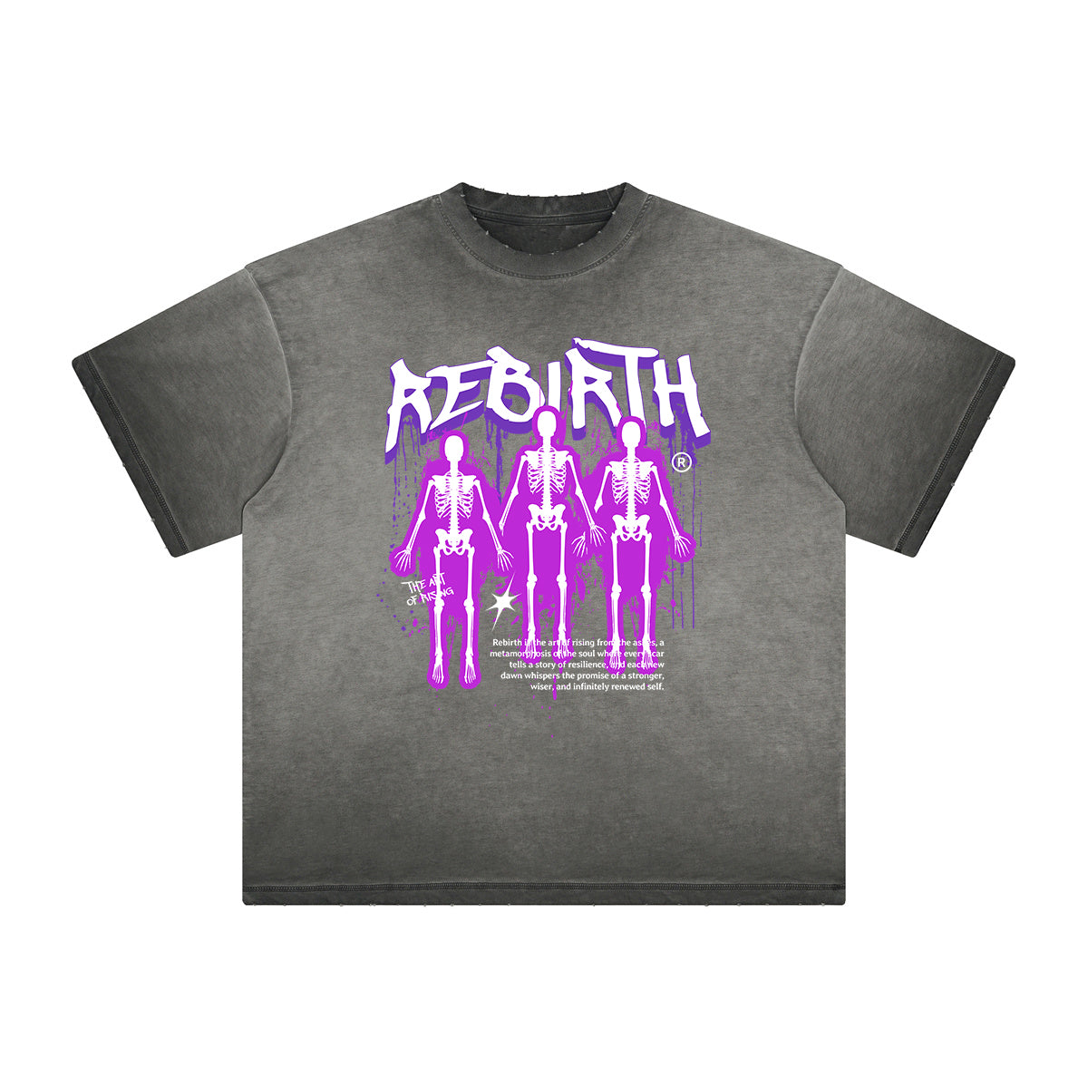 Camiseta con gráfico de grafiti lavado de peso pesado