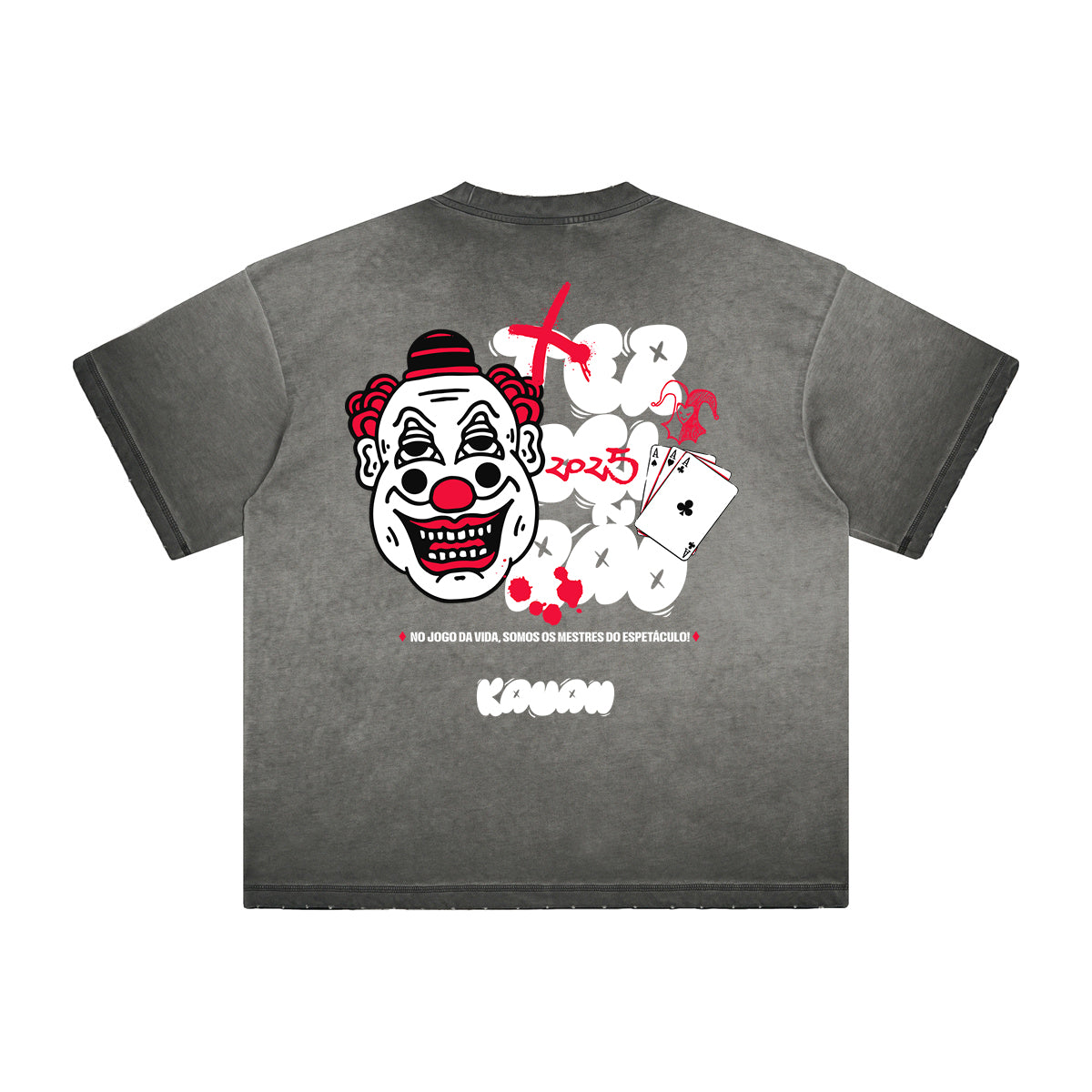 Heavyweight Stone-Washed Clown Graffiti Tee