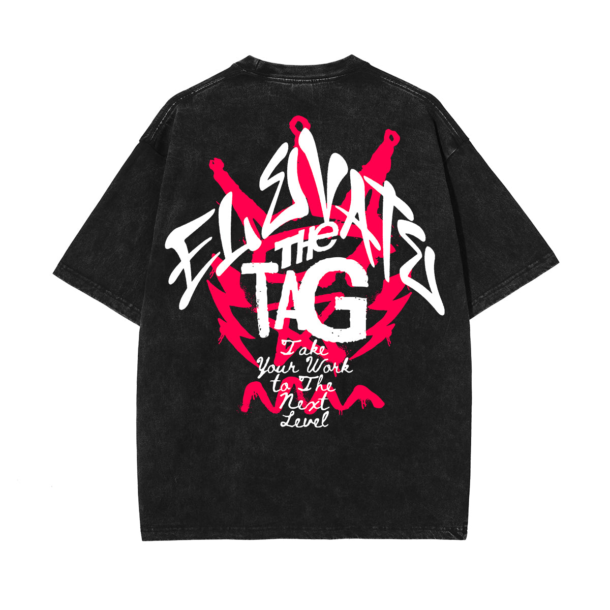 Camiseta de algodón con grafiti de arte callejero lavado