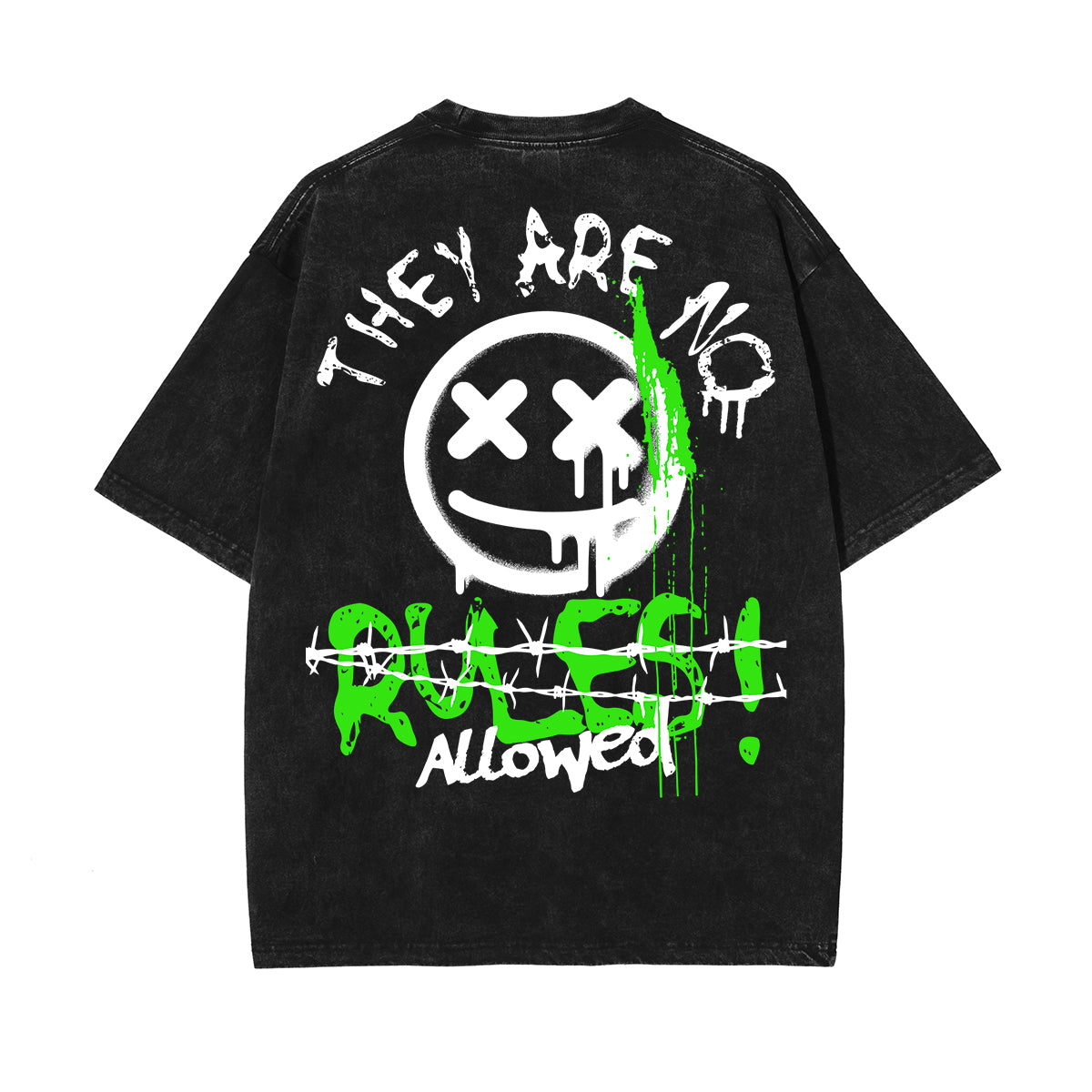 Camiseta de algodón con grafiti de arte callejero lavado