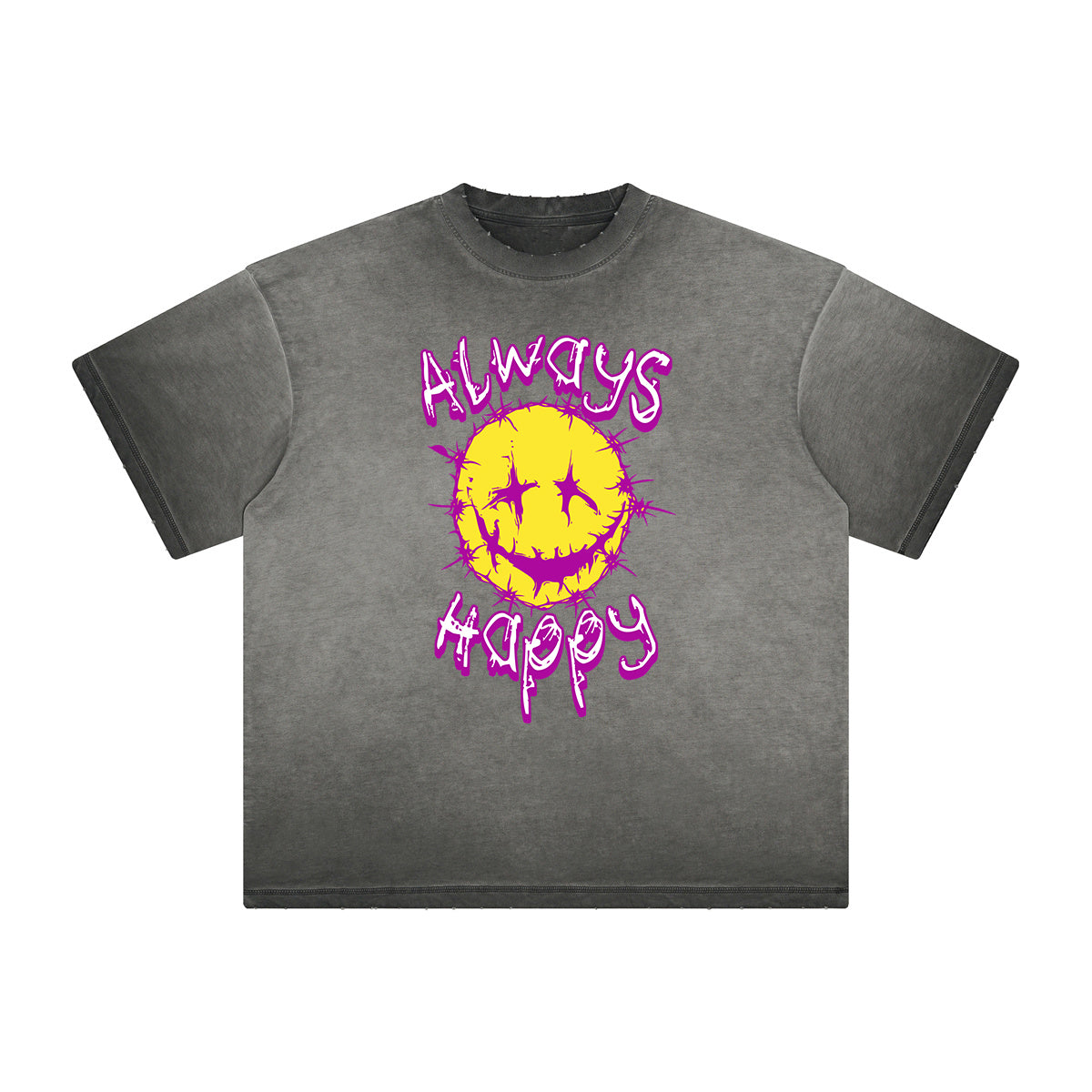 Camiseta con gráfico de grafiti lavado de peso pesado