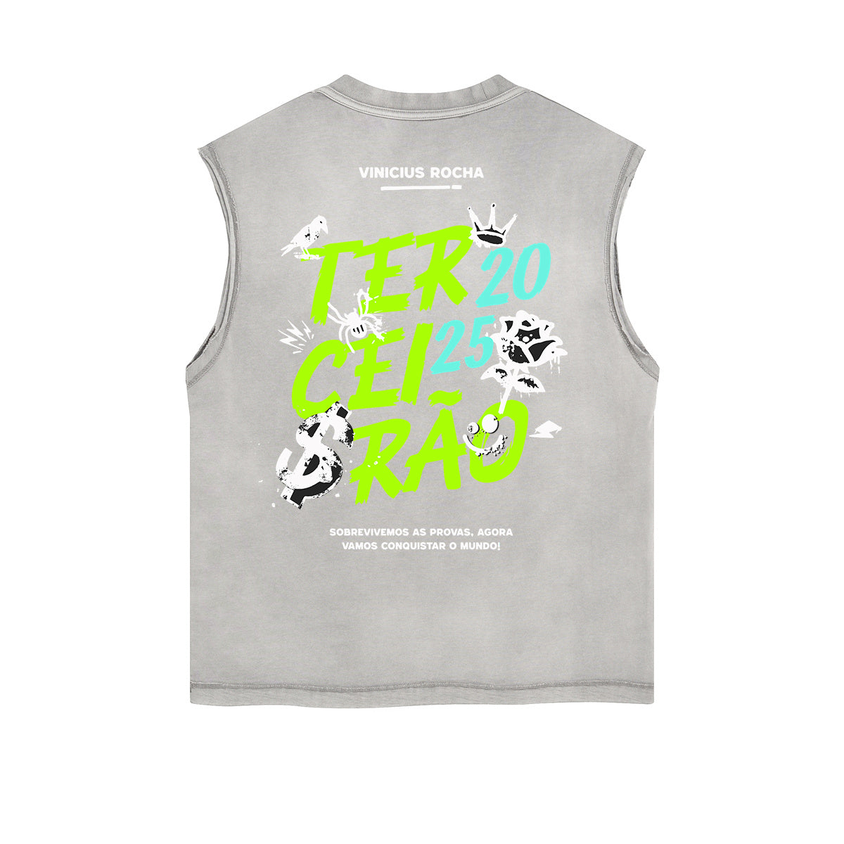 Distressed Graffiti Font Sleeveless Tee