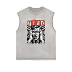 Frayed Edge Abstract Graphic Tank Top