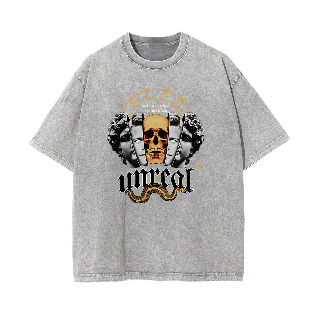 Washed Cotton Abstract Graphic Tee