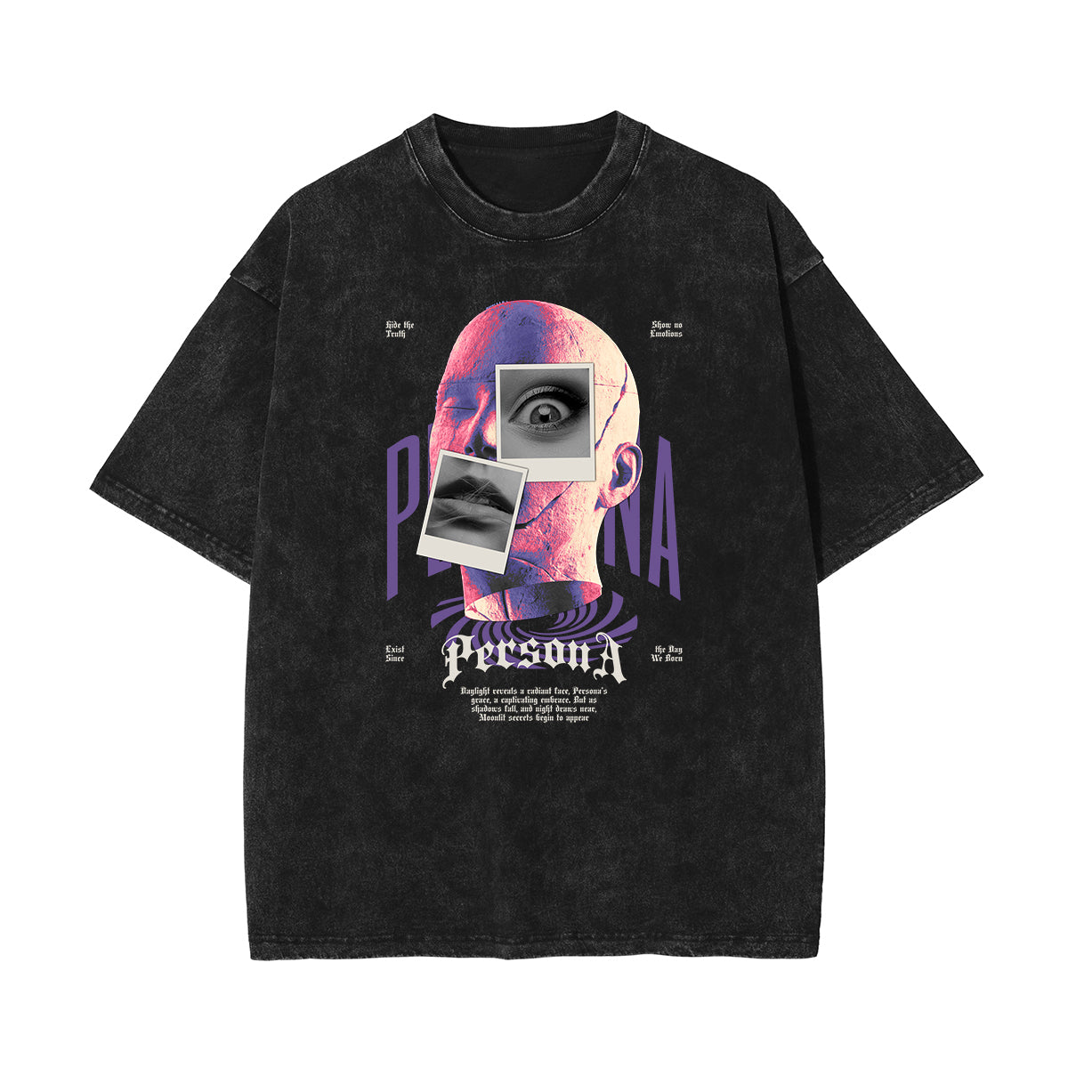 Stone Wash Abstract Graphic Art T-Shirt