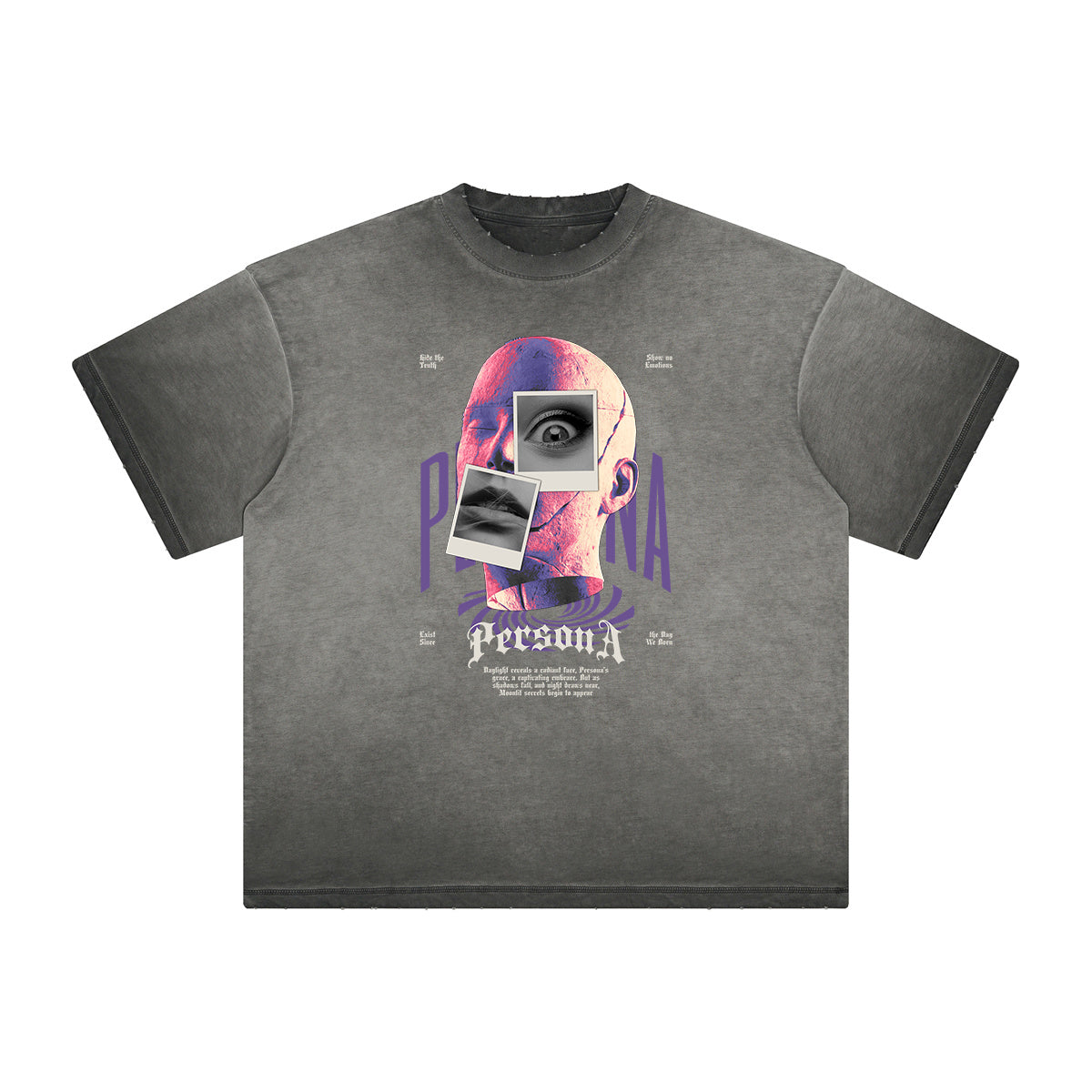 Thick Faded Abstract Graphic T-Shirt