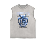 Frayed Edge Abstract Graphic Tank Top