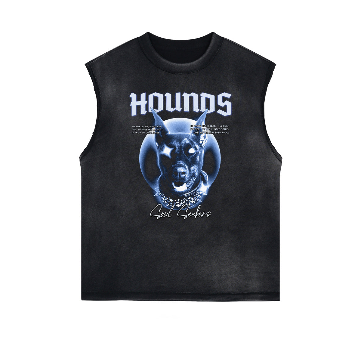 Distressed Sleeveless Abstract Graphic Tee