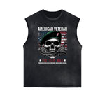 Distressed Sleeveless Abstract Graphic Tee