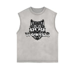 Frayed Edge Abstract Graphic Tank Top