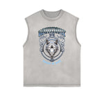 Frayed Edge Abstract Graphic Tank Top