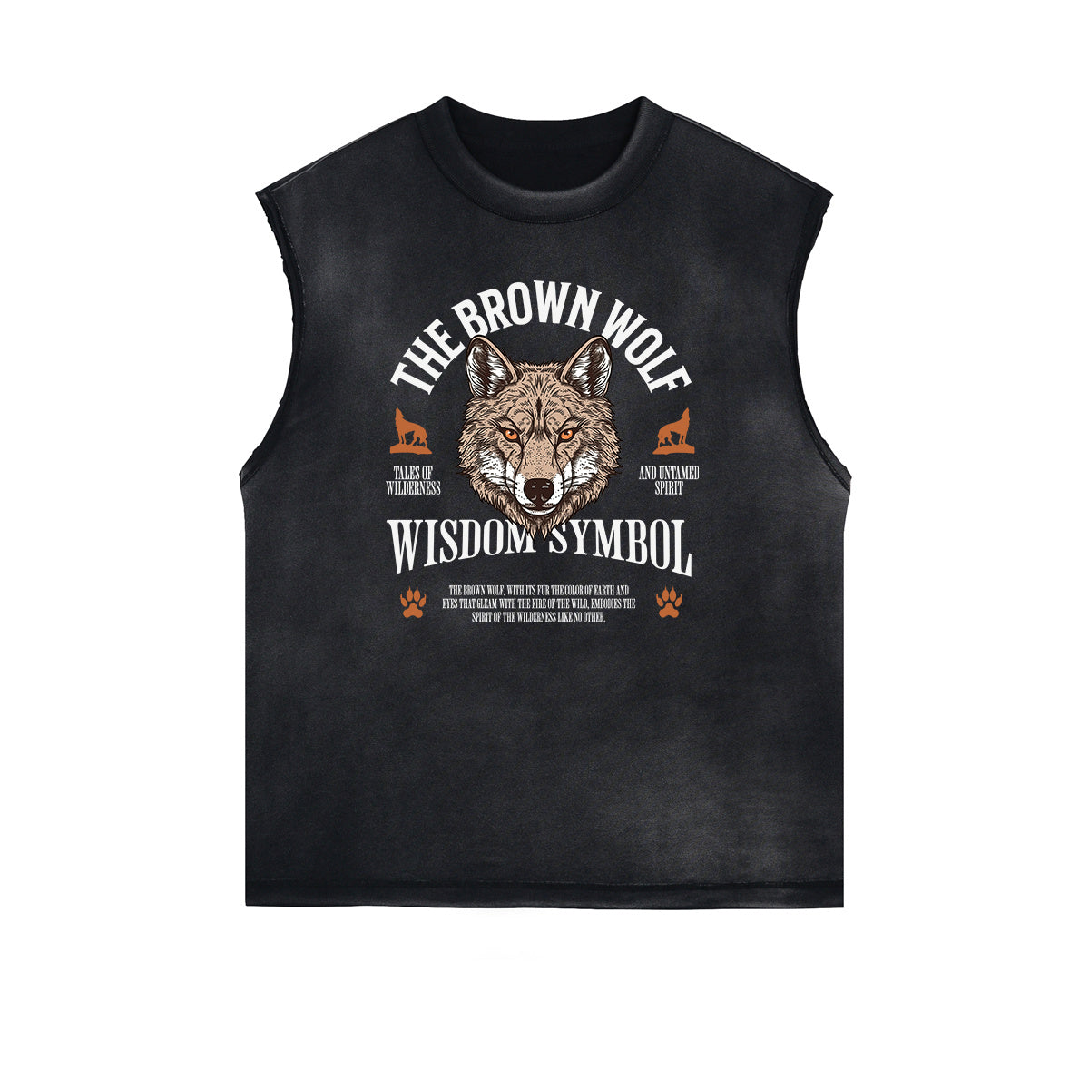 Distressed Sleeveless Guardian Pattern Tee
