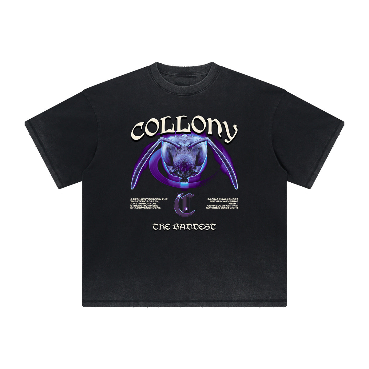 Vintage Frayed Guardian Pattern Tee