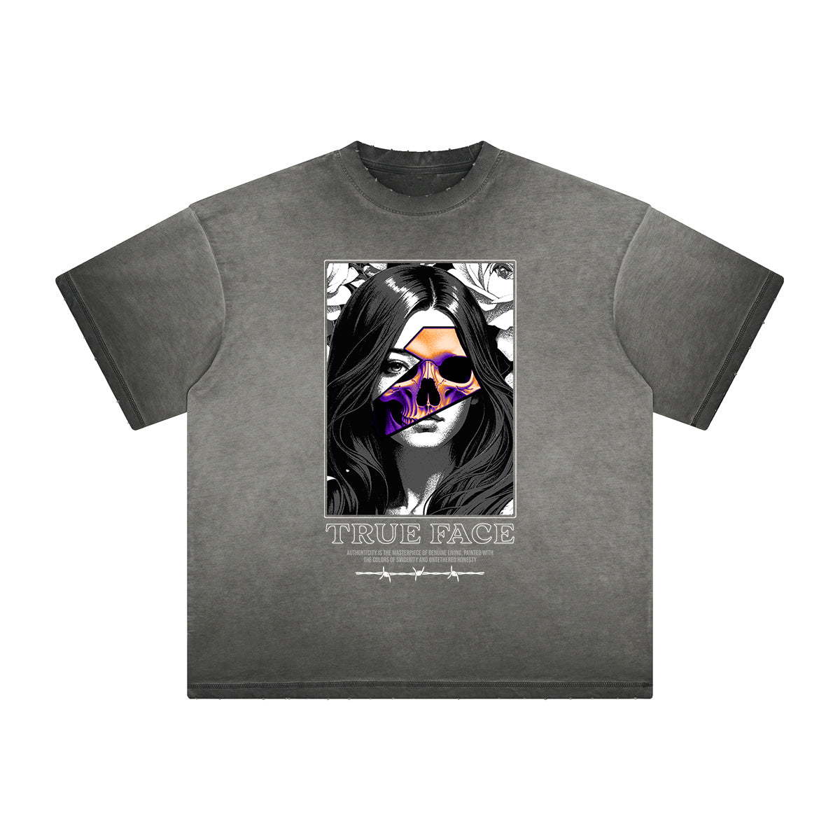 Vintage Frayed Mask Pattern Tee