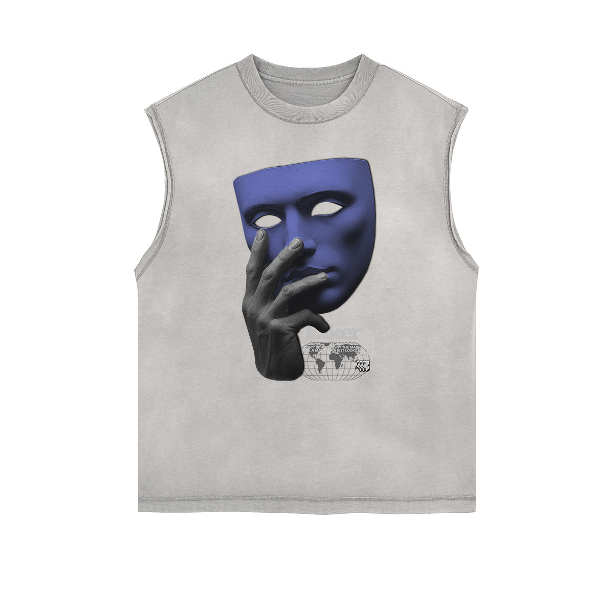 Frayed Edge Mask Graphic Tank Top