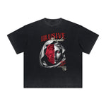 Thick Faded Mask Graphic T Shirt