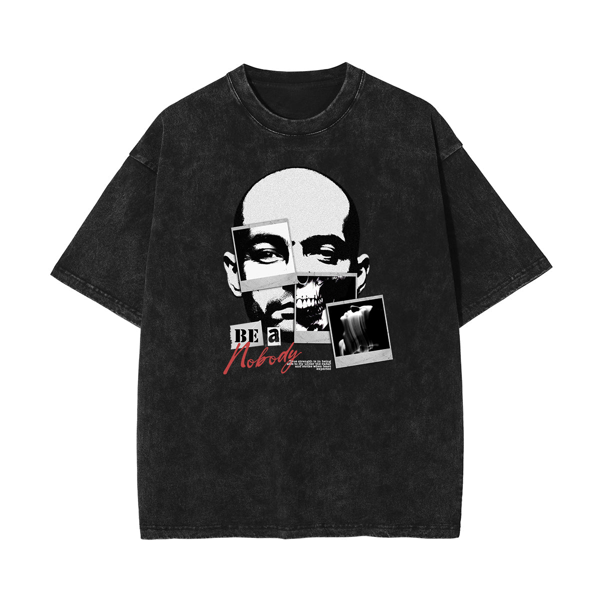 Stone Wash Mask Pattern T Shirt