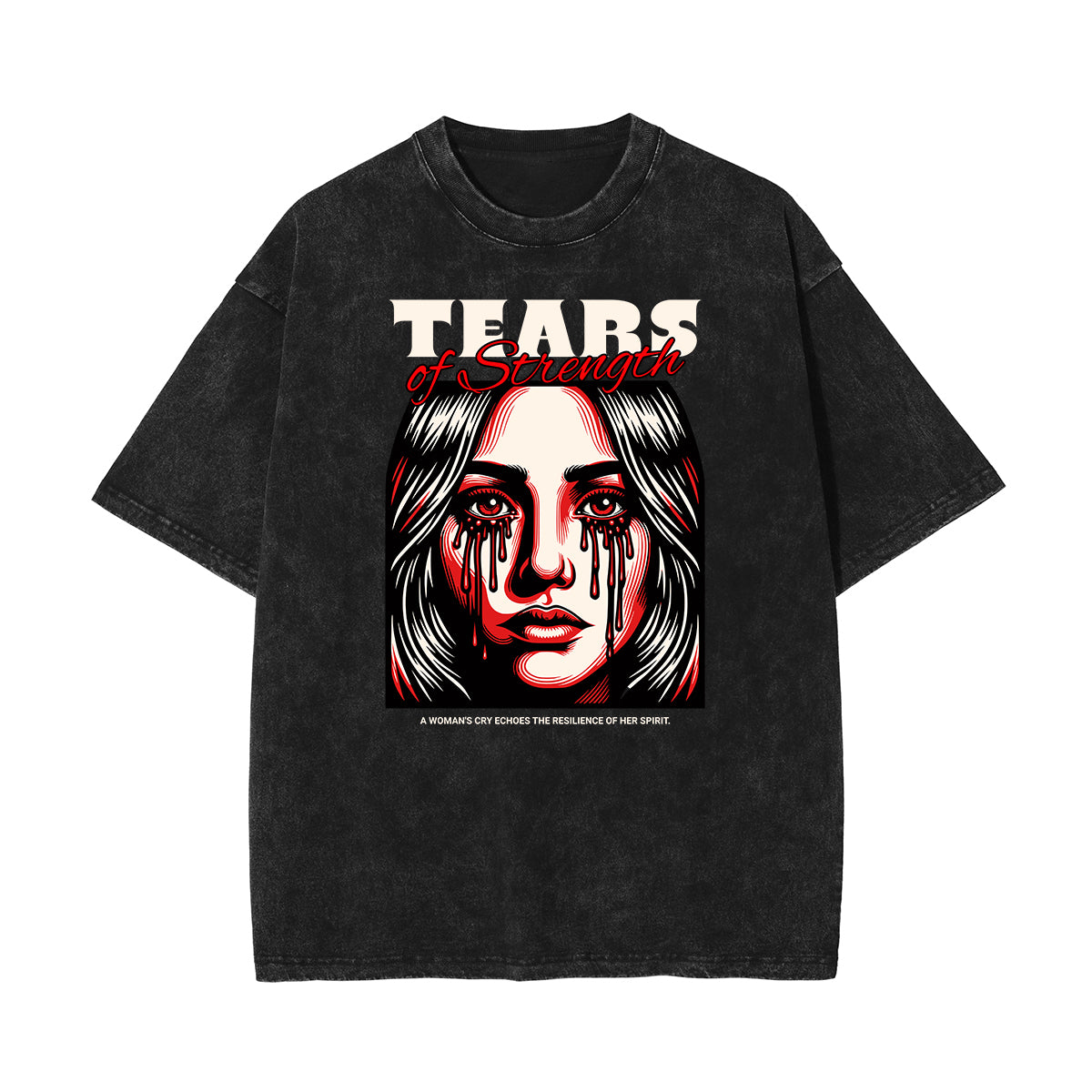 Stone Wash Mask Pattern T Shirt