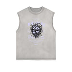 Frayed Edge Mask Graphic Tank Top