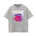 Washed Mask Graphic Cotton Tee